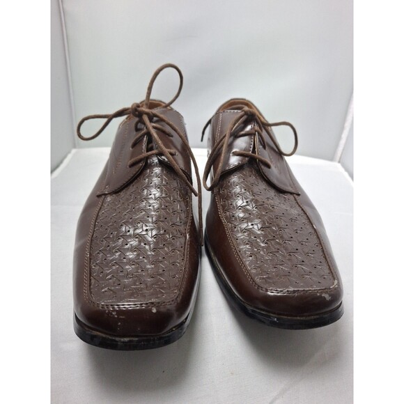 IZAK MATALINI Men\'s Brown Dress Shoes Size 7.5 Woven Details Oxfords main image 10